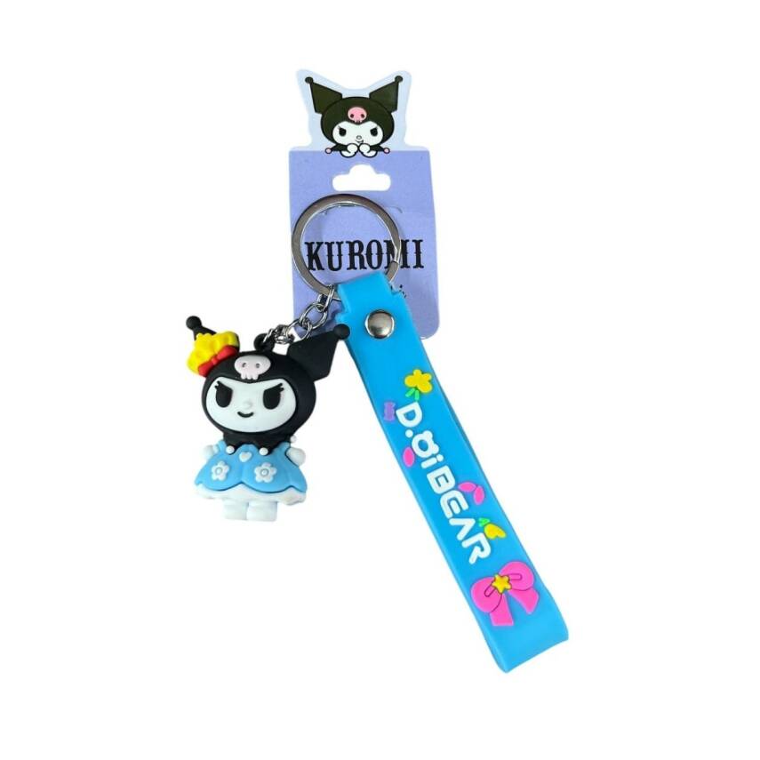 Sasta Lisanslı Silikon Anahtarlık 582648-Mavi Kuromi - 1