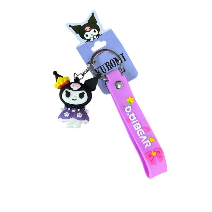Sasta Lisanslı Silikon Anahtarlık 582648-Mor Kuromi - 1