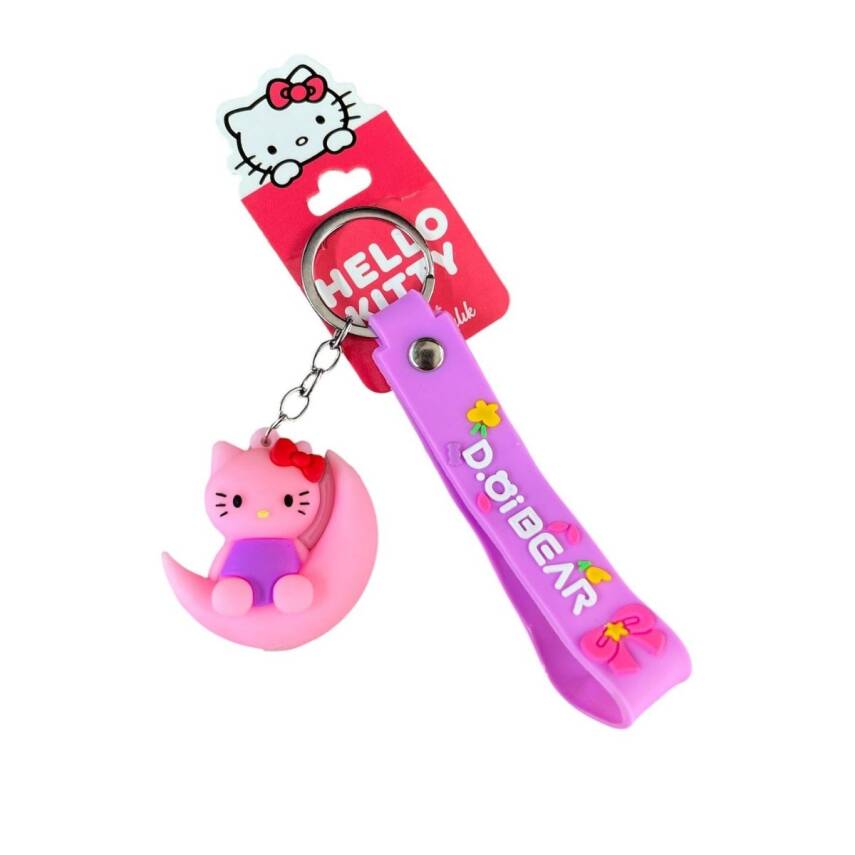 Sasta Lisanslı Silikon Anahtarlık 582648-Pembe Hello Kitty - 1