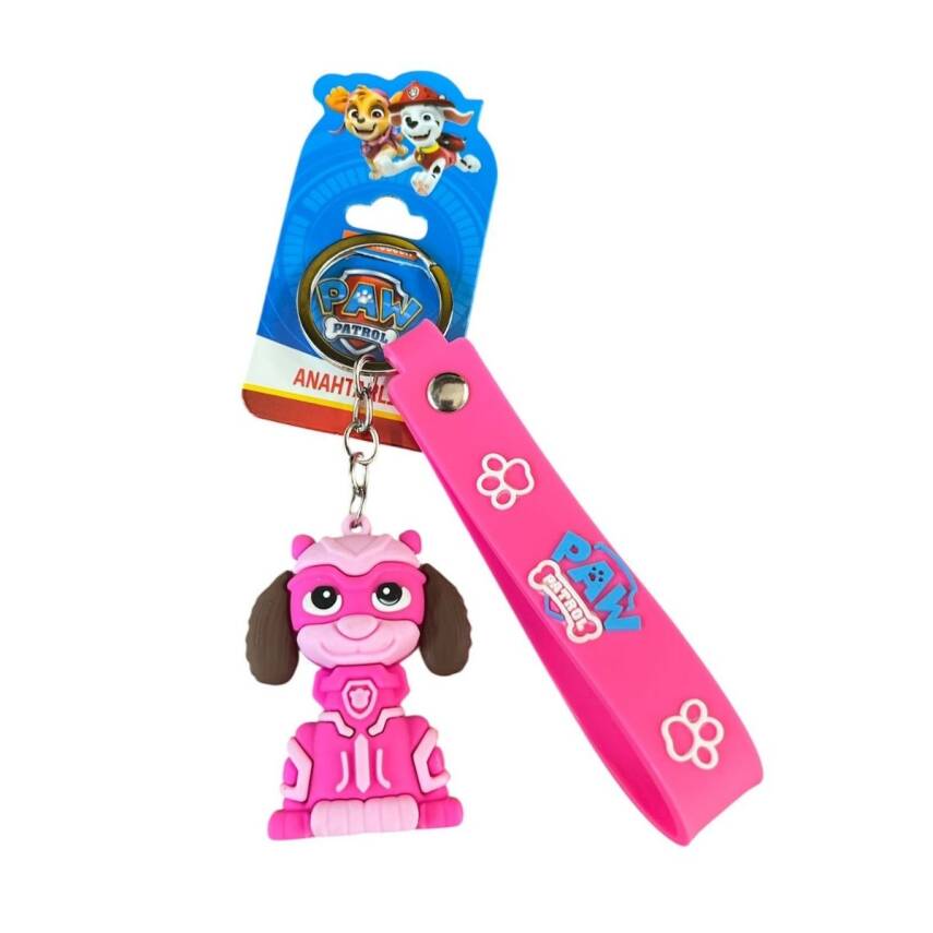 Sasta Lisanslı Silikon Anahtarlık 582648-Pembe Skye - 1