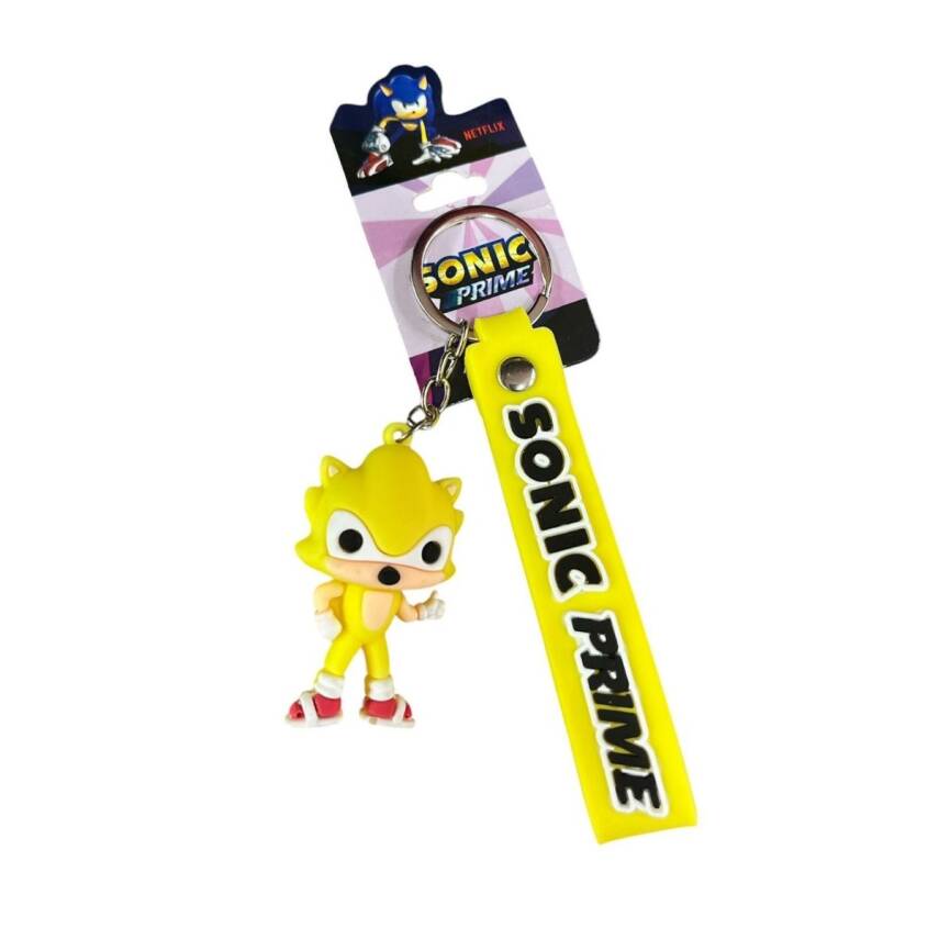 Sasta Lisanslı Silikon Anahtarlık 582648-Sarı Sonic - 1