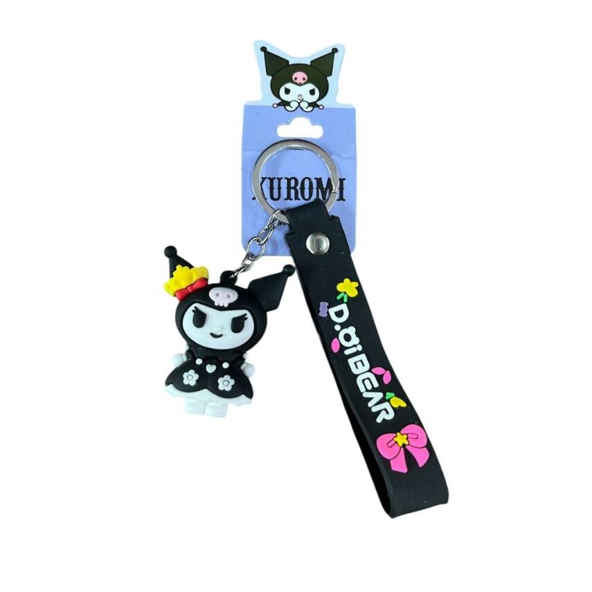 Sasta Lisanslı Silikon Anahtarlık 582648-Siyah Kuromi - 1