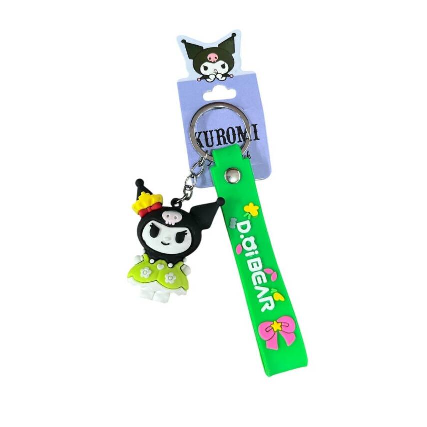 Sasta Lisanslı Silikon Anahtarlık 582648-Yeşil Kuromi - 1
