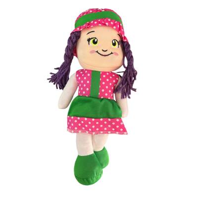 Sevecen Toys Renkli Reyhan Bez Bebek Rn-0113-Mor Saç Yeşil Elbise