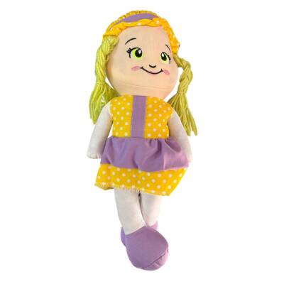 Sevecen Toys Renkli Reyhan Bez Bebek Rn-0113-Sarı Saç Mor Elbise