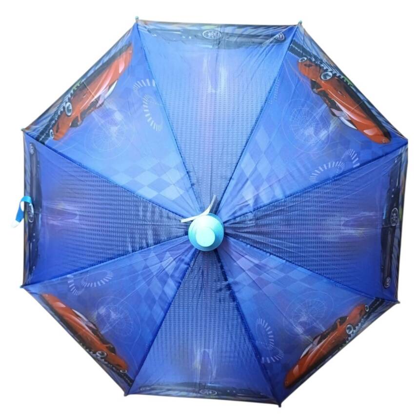 Silmaril 66 cm Kılıflı Bardaklı Düdüklü Çocuk Şemsiyesi ARAF-24-Siyah Arabalı - 1