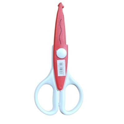 Südor Şekilli Korumalı Okul Makası 1605-1-Kırmızı