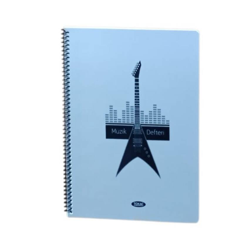Tokaç A4 Müzik Defteri Spiralli PP Kapak 40 Yp-Gri Elektronik Gitar - 1