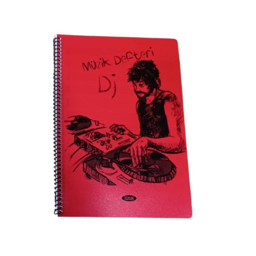Tokaç A4 Müzik Defteri Spiralli PP Kapak 40 Yp-Kırmızı DJ - 1