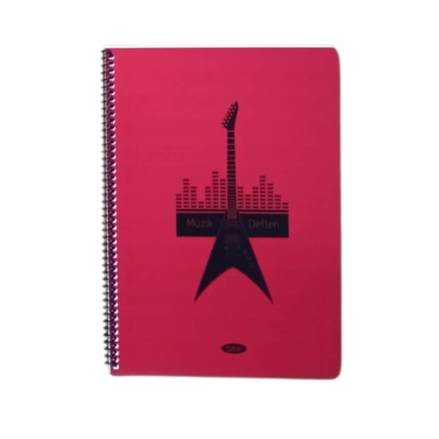 Tokaç A4 Müzik Defteri Spiralli PP Kapak 40 Yp-Kırmızı Elektronik Gitar - 1