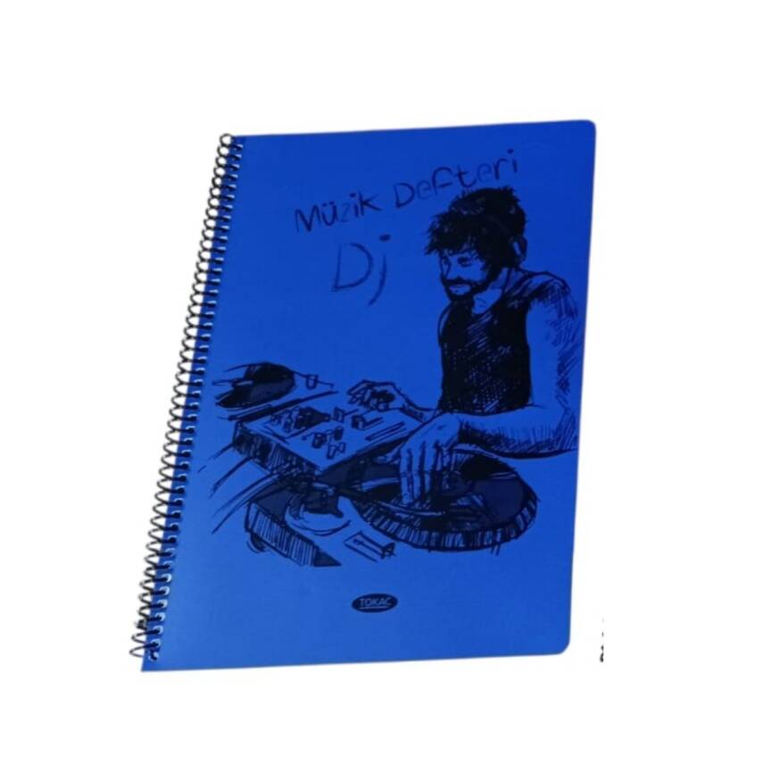 Tokaç A4 Müzik Defteri Spiralli PP Kapak 40 Yp-Lacivert DJ - 1