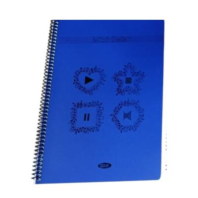Tokaç A4 Müzik Defteri Spiralli PP Kapak 40 Yp-Lacivert Kalp
