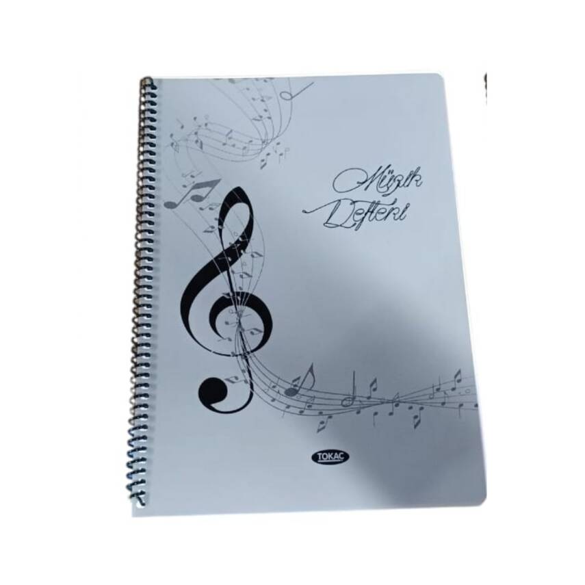 Tokaç A4 Müzik Defteri Spiralli PP Kapak 40 Yp-Mavi Sol Anahtarı - 1