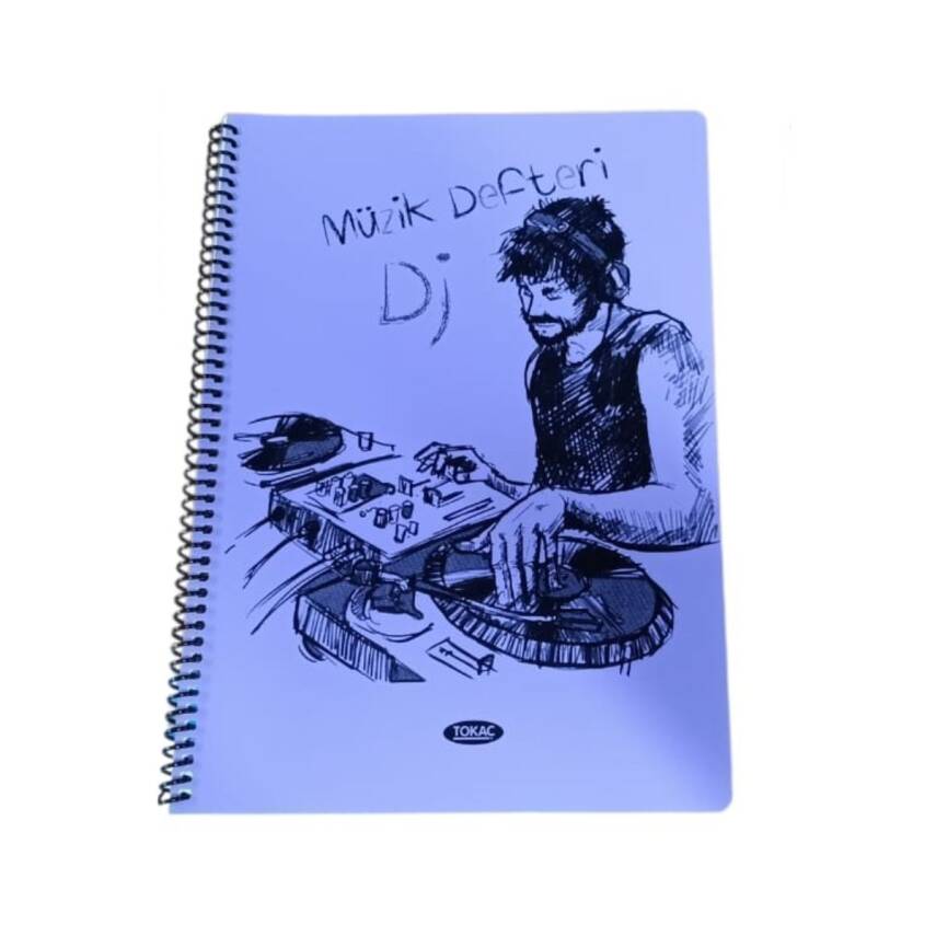 Tokaç A4 Müzik Defteri Spiralli PP Kapak 40 Yp-Mor DJ - 1