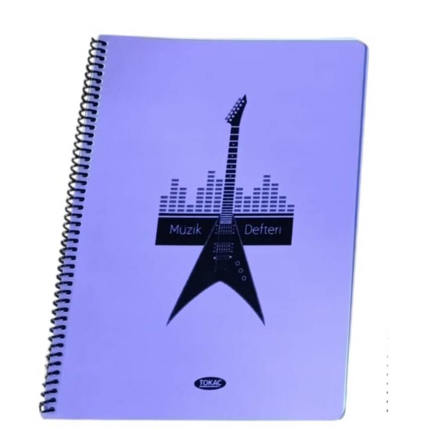 Tokaç A4 Müzik Defteri Spiralli PP Kapak 40 Yp-Mor Elektronik Gitar - 1