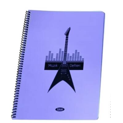 Tokaç A4 Müzik Defteri Spiralli PP Kapak 40 Yp-Mor Elektronik Gitar