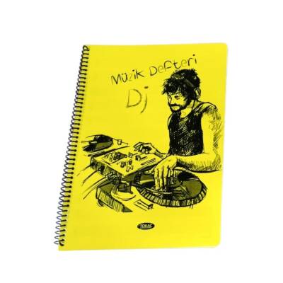 Tokaç A4 Müzik Defteri Spiralli PP Kapak 40 Yp-Sarı DJ