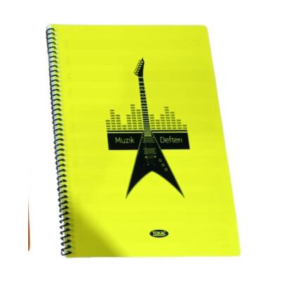 Tokaç A4 Müzik Defteri Spiralli PP Kapak 40 Yp-Sarı Elektronik Gitar