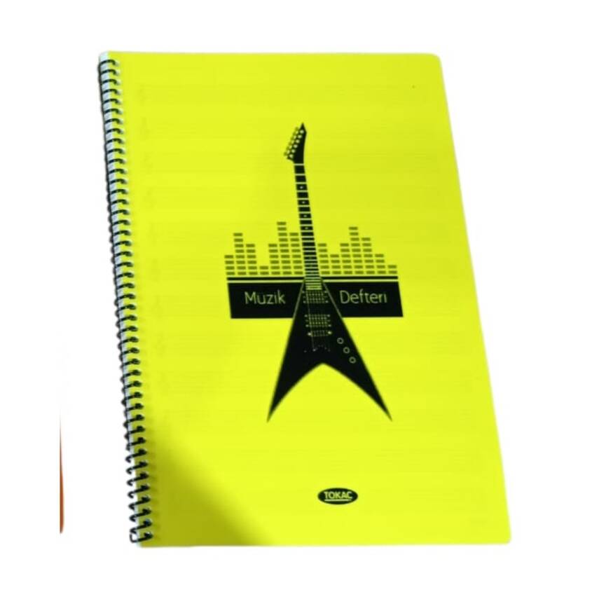 Tokaç A4 Müzik Defteri Spiralli PP Kapak 40 Yp-Sarı Elektronik Gitar - 1