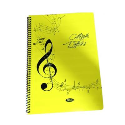 Tokaç A4 Müzik Defteri Spiralli PP Kapak 40 Yp-Sarı Sol Anahtarı