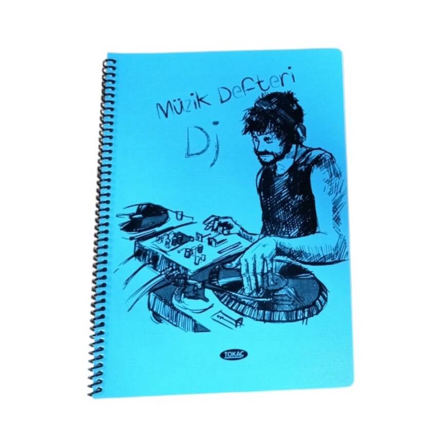 Tokaç A4 Müzik Defteri Spiralli PP Kapak 40 Yp-Turkuaz DJ - 1