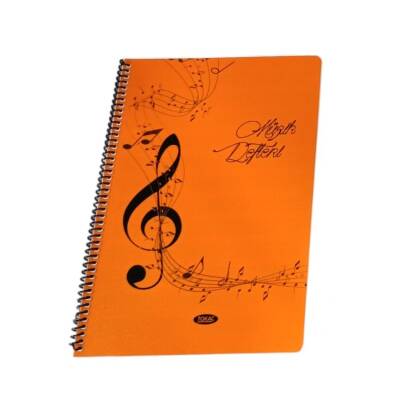 Tokaç A4 Müzik Defteri Spiralli PP Kapak 40 Yp-Turuncu Sol Anahtarı