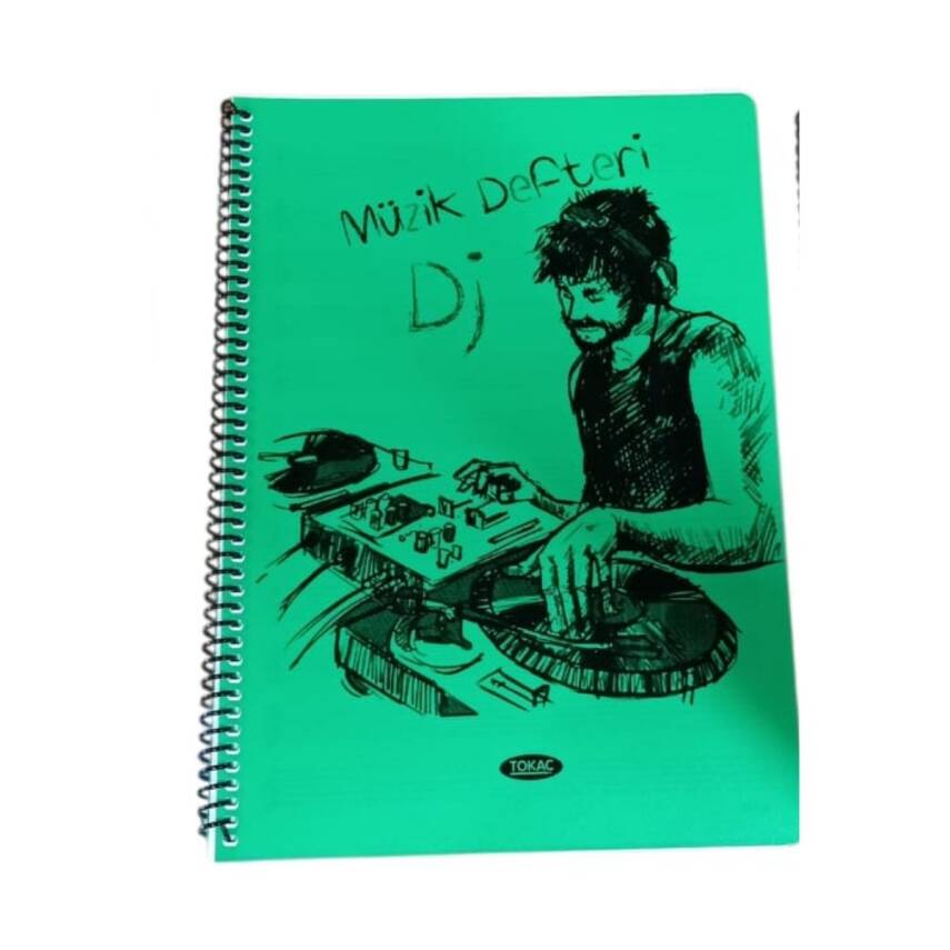 Tokaç A4 Müzik Defteri Spiralli PP Kapak 40 Yp-Yeşil DJ - 1