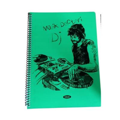 Tokaç A4 Müzik Defteri Spiralli PP Kapak 40 Yp-Yeşil DJ