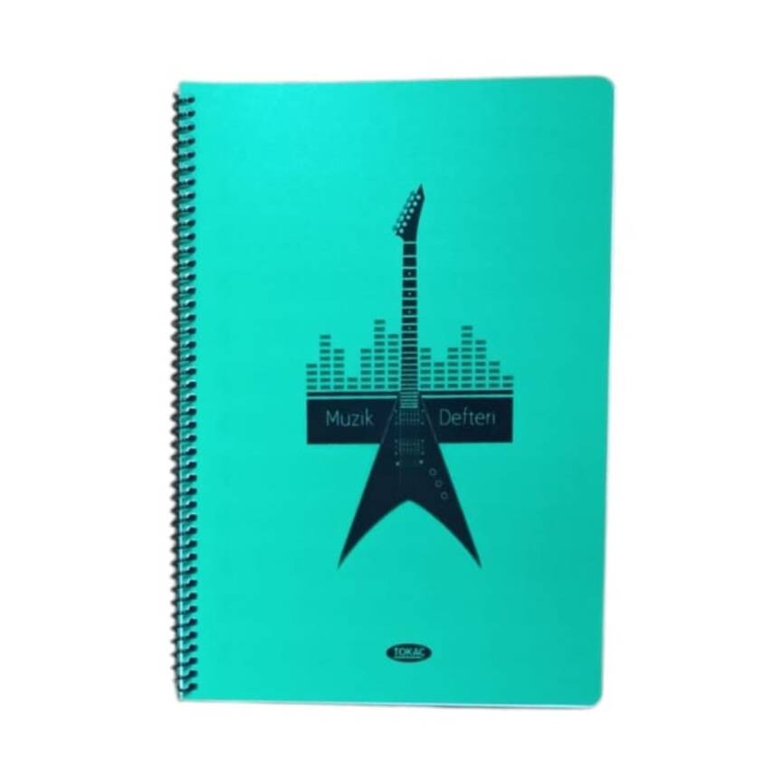 Tokaç A4 Müzik Defteri Spiralli PP Kapak 40 Yp-Yeşil Elektronik Gitar - 1