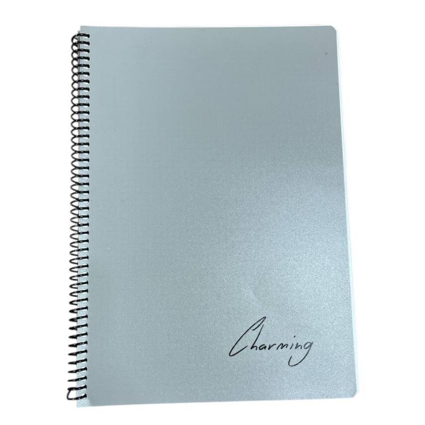 Tokaç A4 Pp Kapak Spiralli 120 Yaprak Defter Kareli Tok-220-Gri - 1