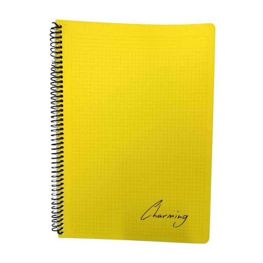 Tokaç A4 Pp Kapak Spiralli 120 Yaprak Defter Kareli Tok-220-Sarı - 1
