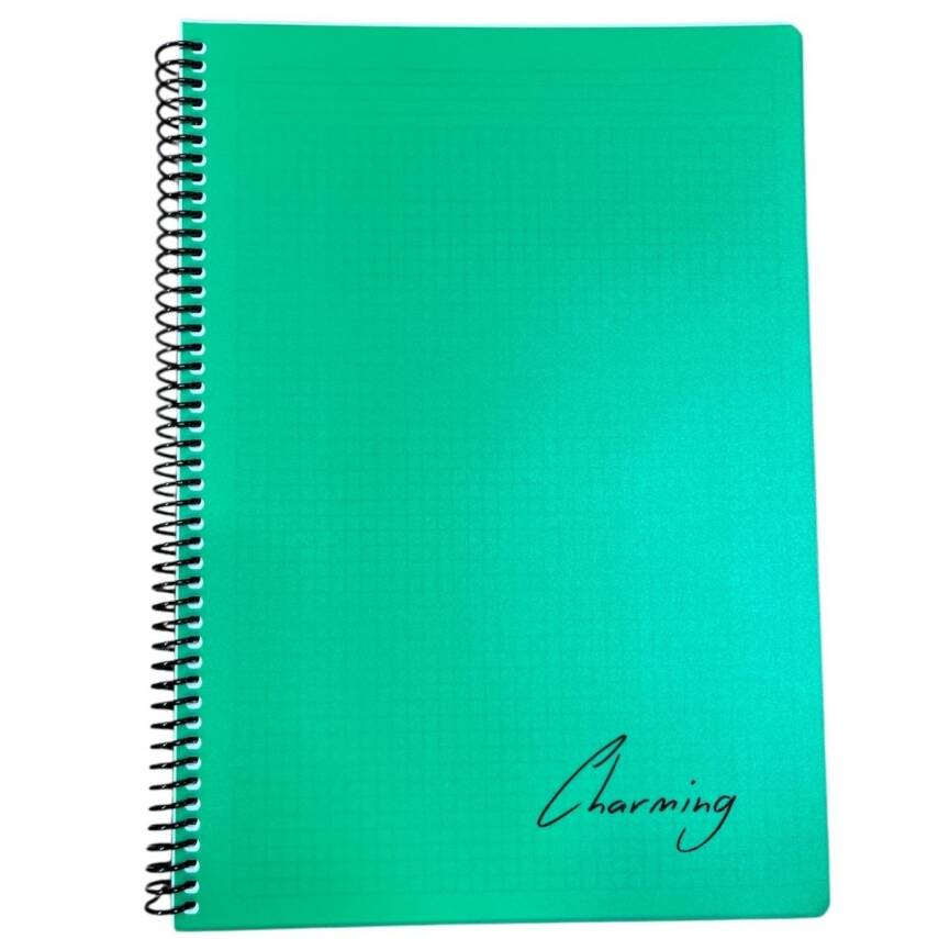 Tokaç A4 Pp Kapak Spiralli 120 Yaprak Defter Kareli Tok-220-Yeşil - 1