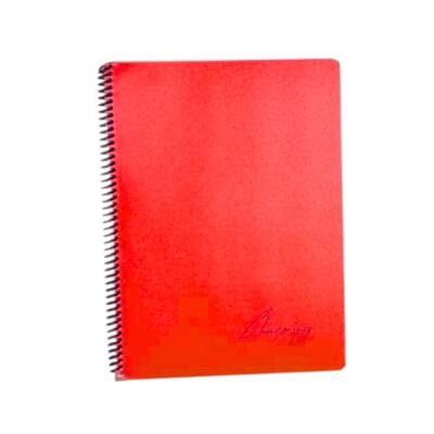 Tokaç A4 PP KP Spiralli 96 Yp Çizgili Defter-Kırmızı