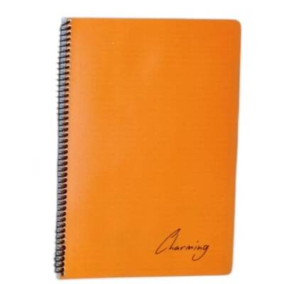 Tokaç A4 PP KP Spiralli 96 Yp Çizgili Defter-Turuncu