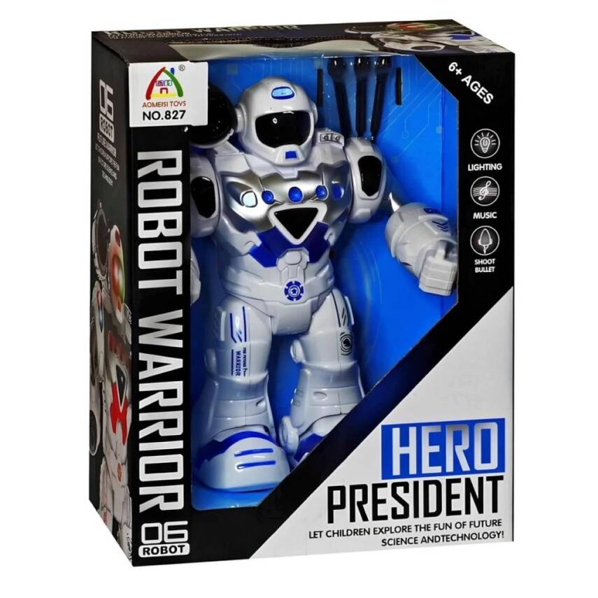 Toysan Hareketli Işıklı Ve Sesli Ok Atan Oyuncak Robot 827-Mavi - 1