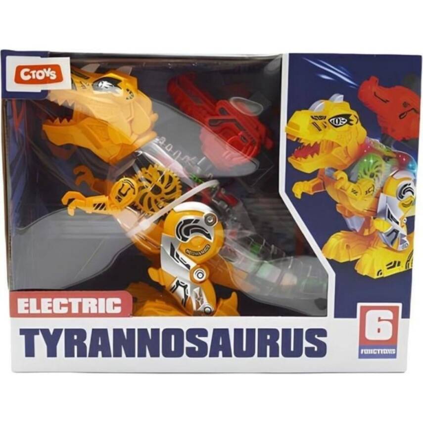 Toysan Projeksiyonlu Su Püskürten Sesli Işıklı Yürüyen Dinozor 927-Sarı - 2