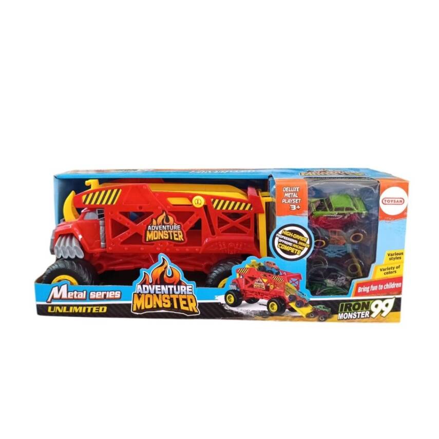 Toysan Taşıyıcı Araba Seti 3 Metal Arabalı Sq80992-1-Kırmızı - 1