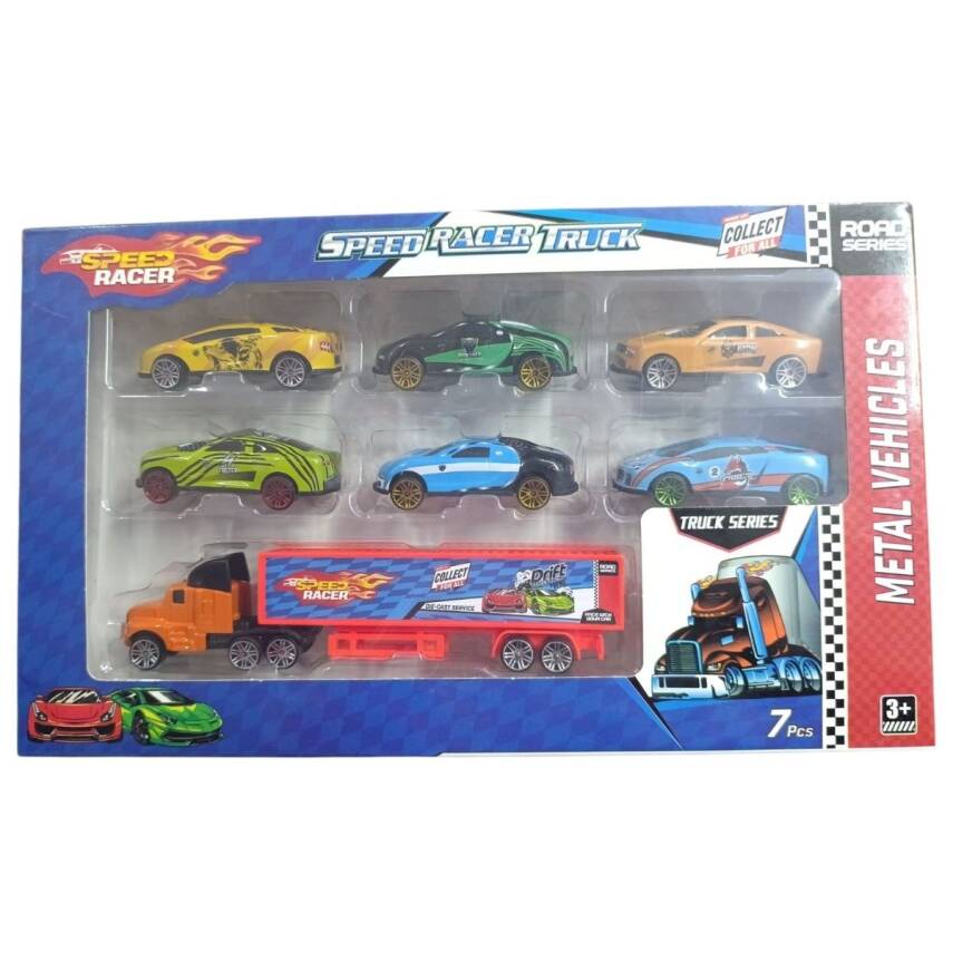 Toysan Tır ve 6lı Metal Araba Seti TOY-46-Turuncu - 1
