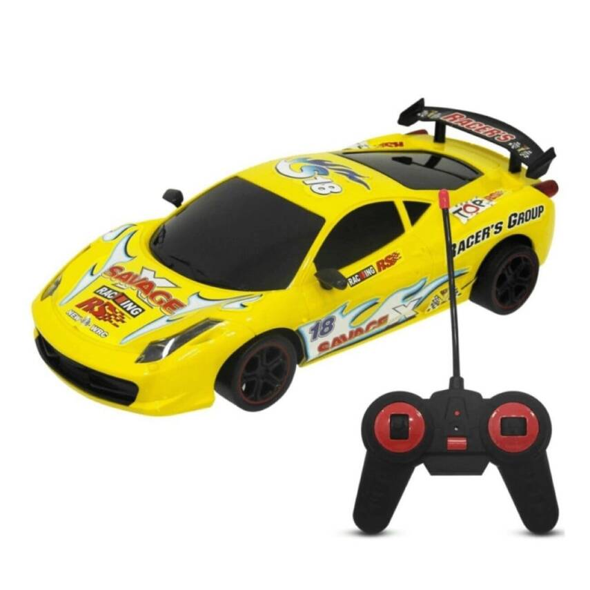 Toysan Uzaktan Kumandalı Şarjlı Racing Süper Car Spor Araba Toy-10-Sarı - 1