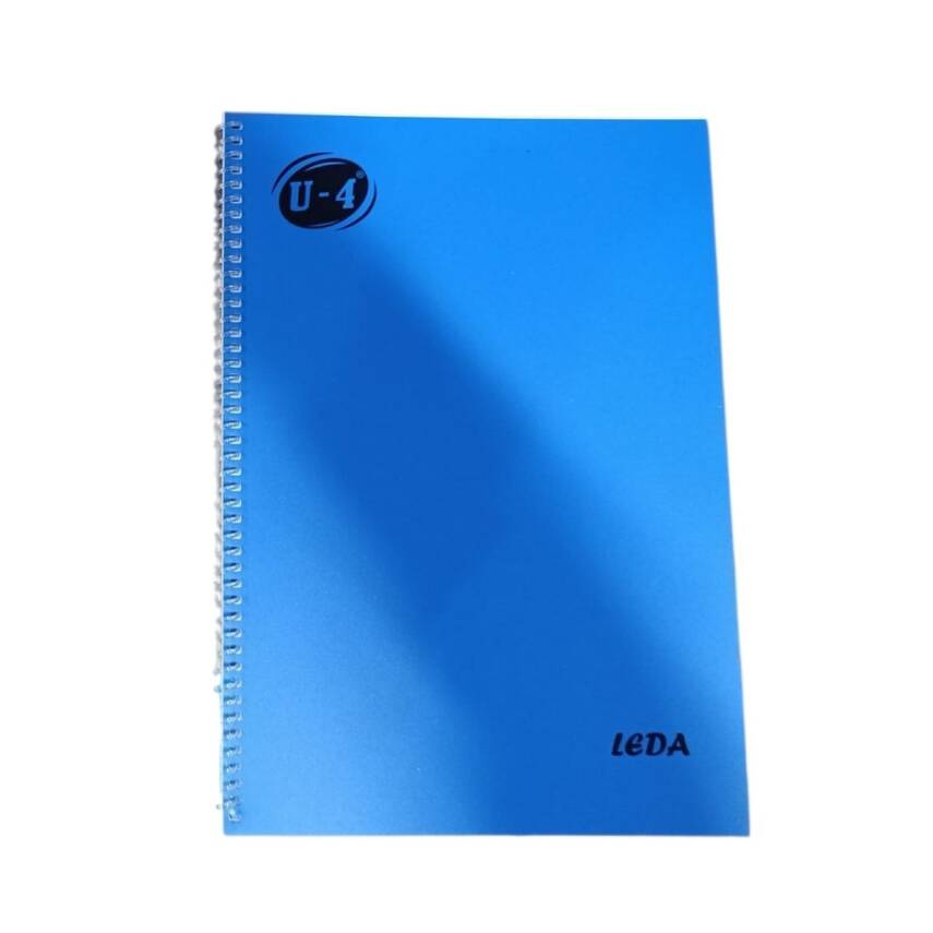 U-4 A4 PP KP Spiralli 40 Yp Çizgili Defter-Lacivert - 1