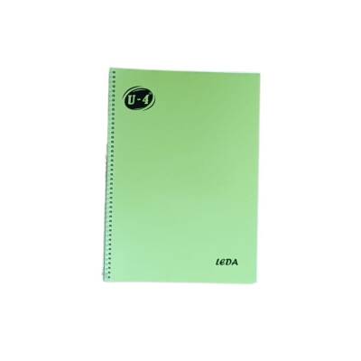 U-4 A4 PP KP Spiralli 40 Yp Kareli Defter-Yeşil