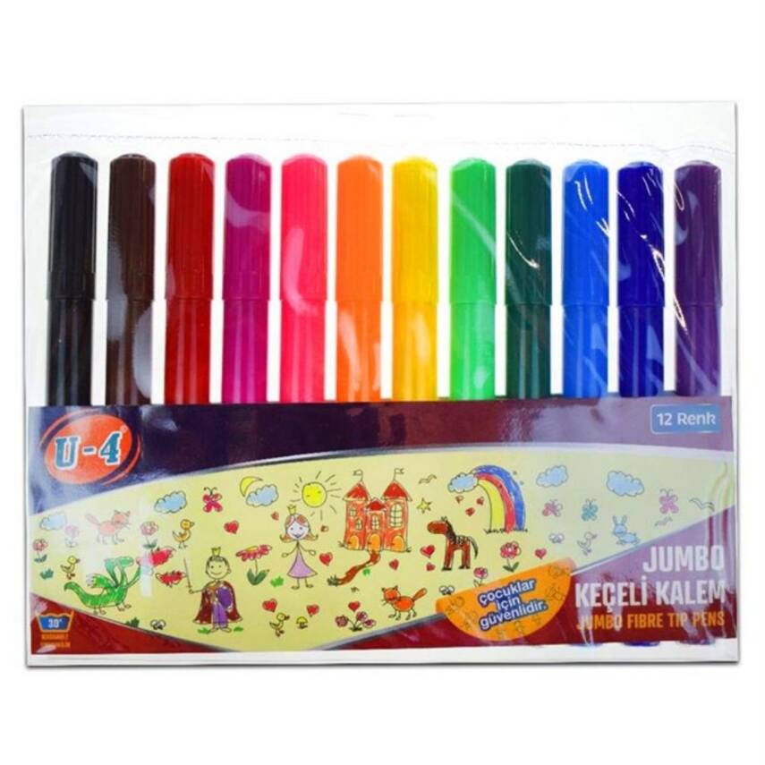 U4 12li Jumbo Keçeli Kalem U4-1083 - 1
