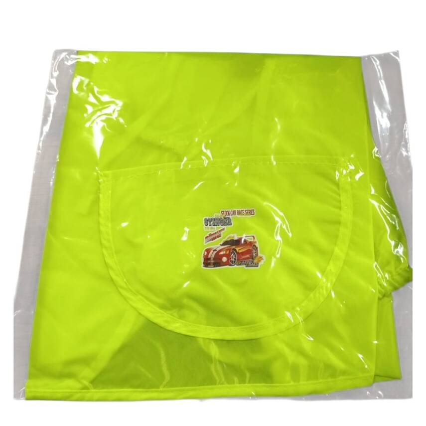 U4 Anaokulu Önlüğü F431-Neon Yeşil Car No:1 - 1