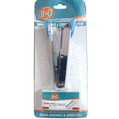 U4 Zımba Makinesi Ve Zımba Teli No:10 2li Set U4-1014-Mavi