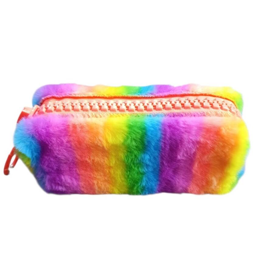 Unicus Big Zip Süper Rainbow Tavşan Tüyü Kalemkutu XL - 1
