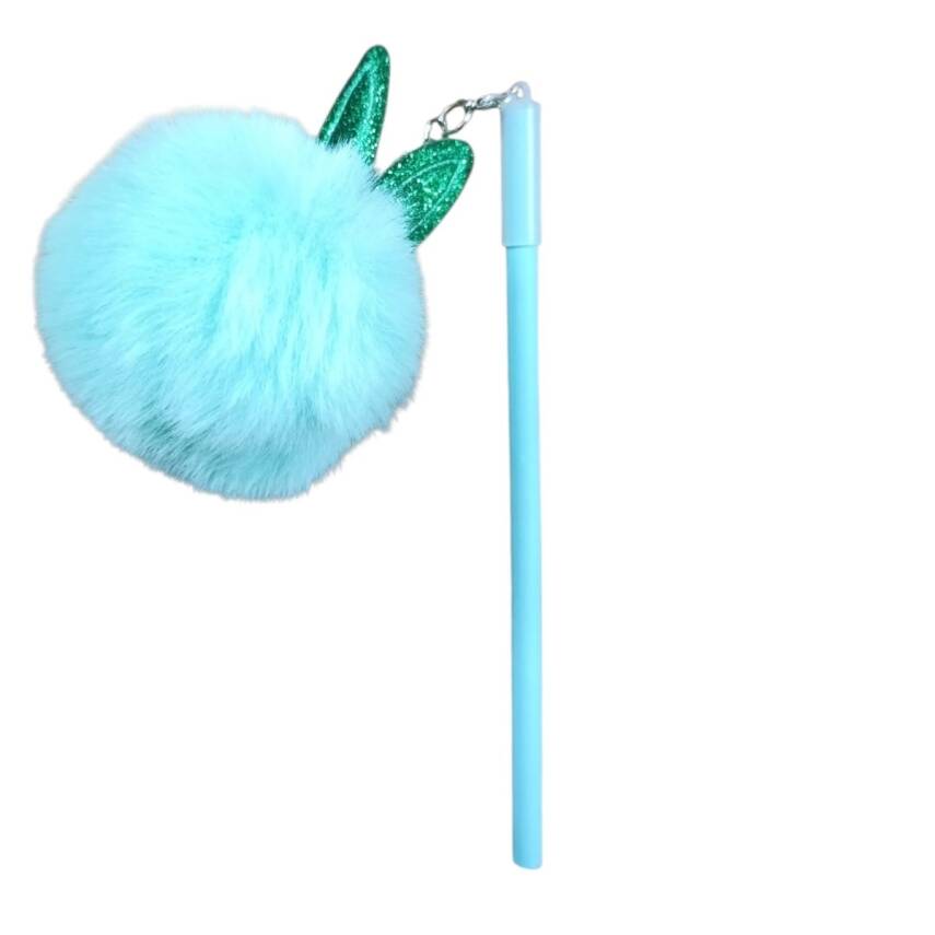 Unicus Simli Tavşan Ponpon Kurşun Kalem-Yeşil - 1