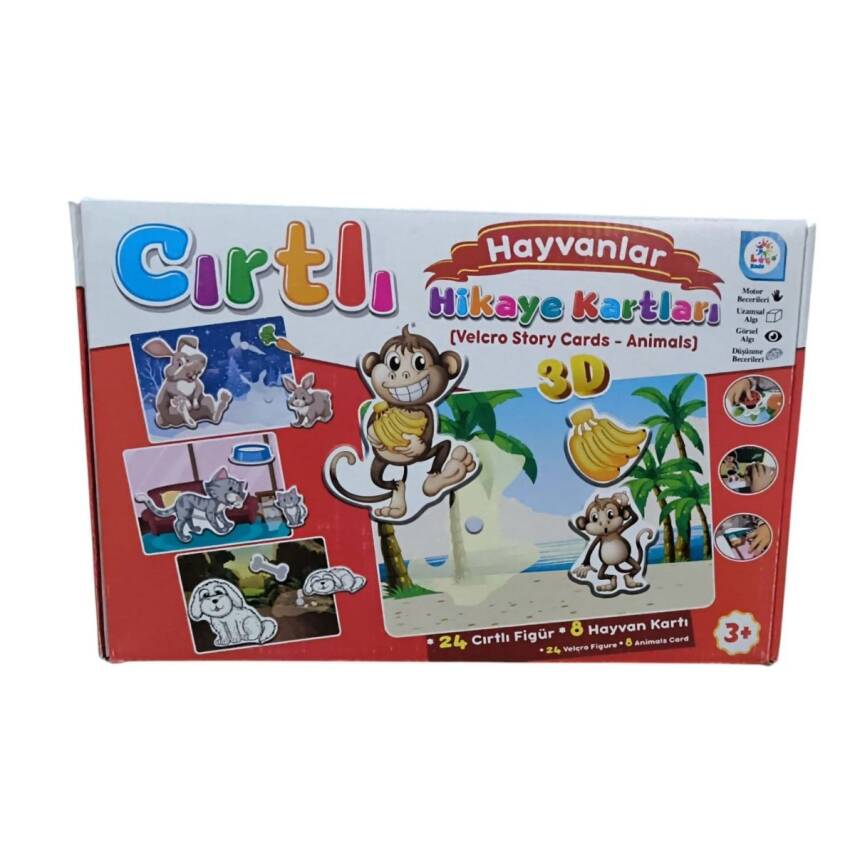 Utku Oyuncak Hayvanlı Cırtcırtlı Hikaye Kartları LC7205-Pembe - 1