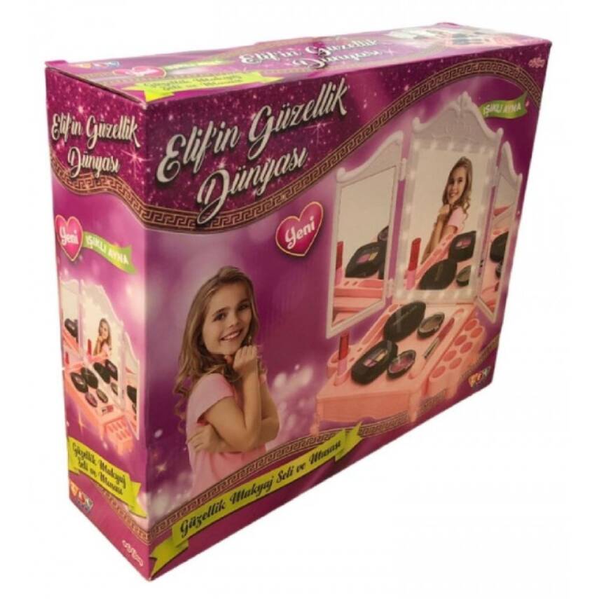 Zey Toys Led Işıklı Elifin Güzellik Dünyası Makyaj Seti ve Masası Zey 2044 - 1