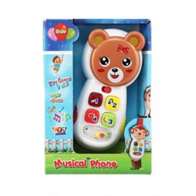 Zey Toys Müzikli Telefon 2023-Kahverengi